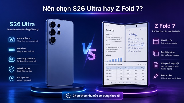 Flagship Samsung 2026: Z Fold 7 hay S26 Ultra đáng tiền hơn?